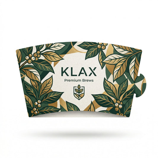 Custom branded coffee cup sleeves in cardstock, corrugated and kraft paper by YongFa Packaging