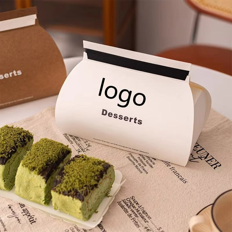 Custom Dessert Boxes in Unique Shapes for Tiramisu, Mousse & French Roll Cakes - White Card/Kraft Paper Packaging - YongFa Packaging