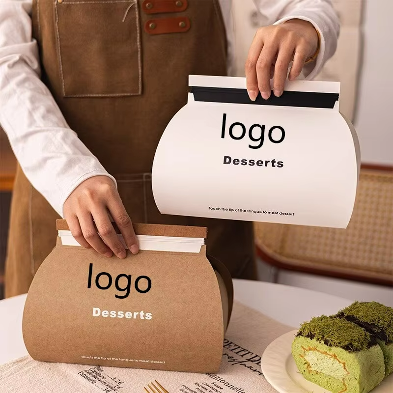 Custom Dessert Boxes in Unique Shapes for Tiramisu, Mousse & French Roll Cakes - White Card/Kraft Paper Packaging - YongFa Packaging