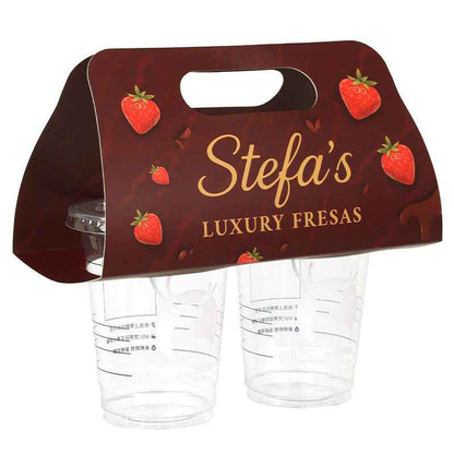 Biodegradable 2-4 cup carriers by Yongfa Packaging, sturdy takeaway beverage holders for coffee shops in North America and Australia.