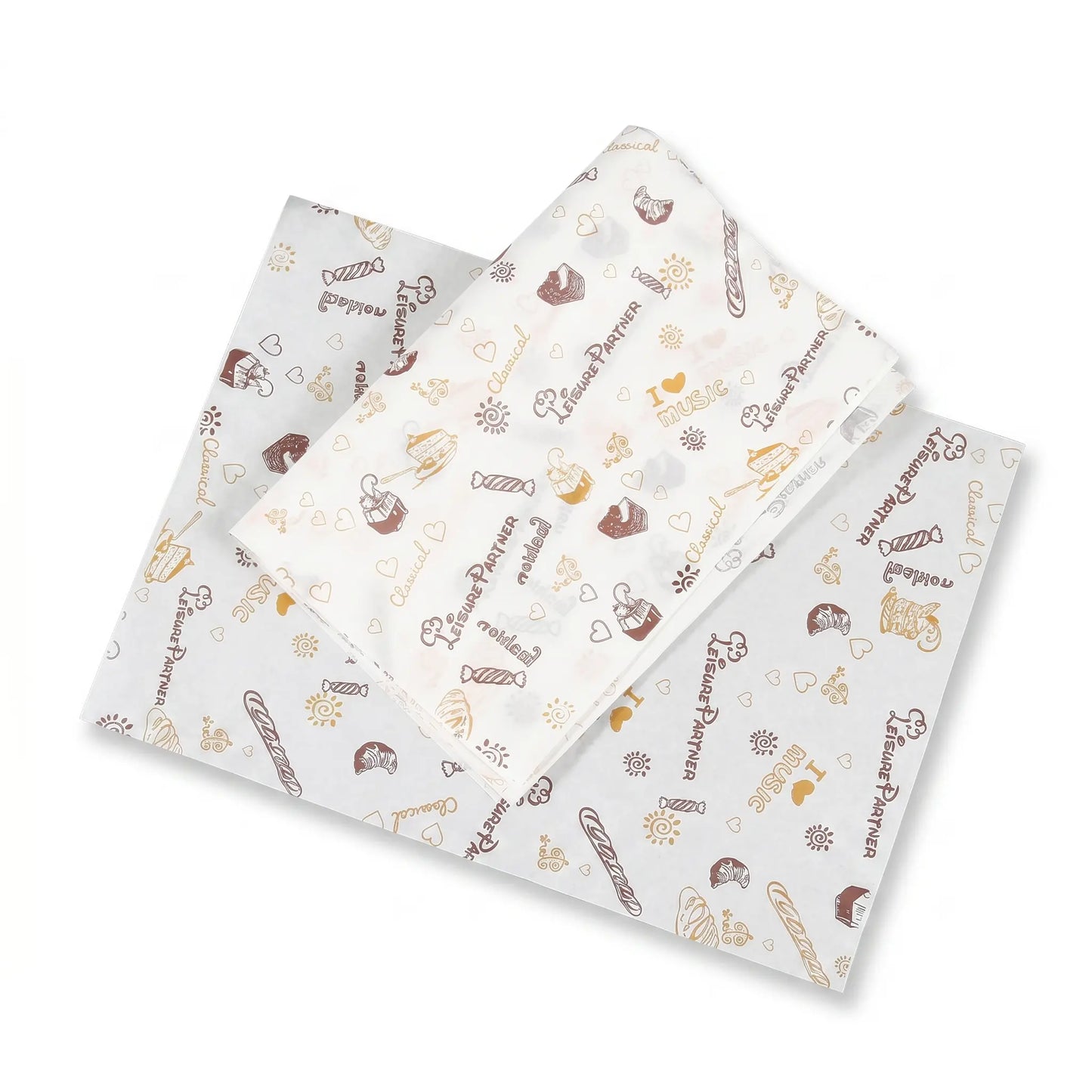 Food grade deli wrap paper sheets from YongFa Packaging, 15x11 inches, greaseproof basket liners for food packaging.