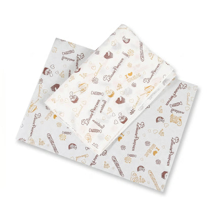 Food grade deli wrap paper sheets from YongFa Packaging, 15x11 inches, greaseproof basket liners for food packaging.