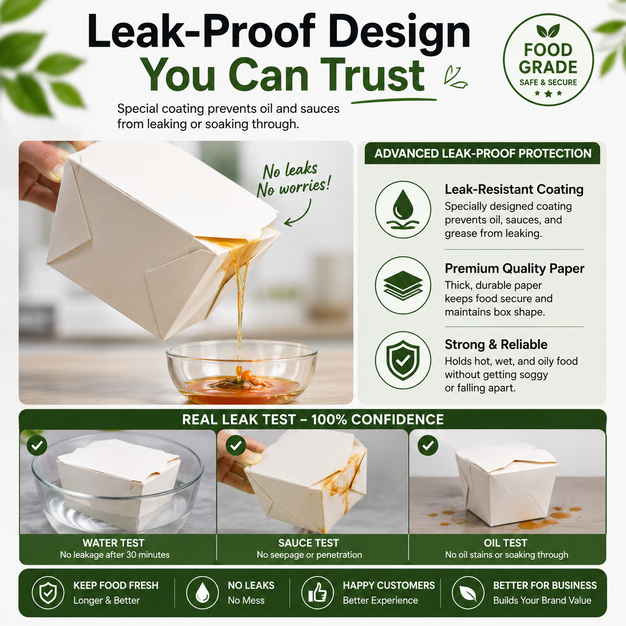 Leak-Proof Paper Noodle Boxes Wholesale – Ready to Ship, No MOQ