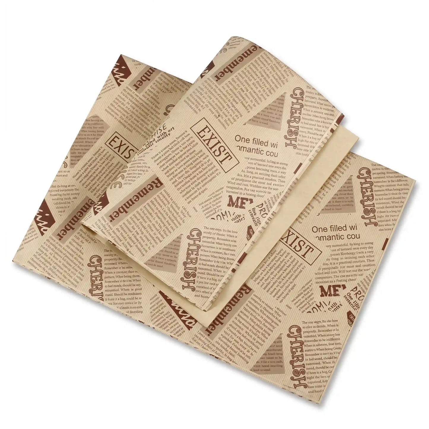 Food grade deli wrap paper sheets from YongFa Packaging, 15x11 inches, greaseproof basket liners for food service, shown in the image.