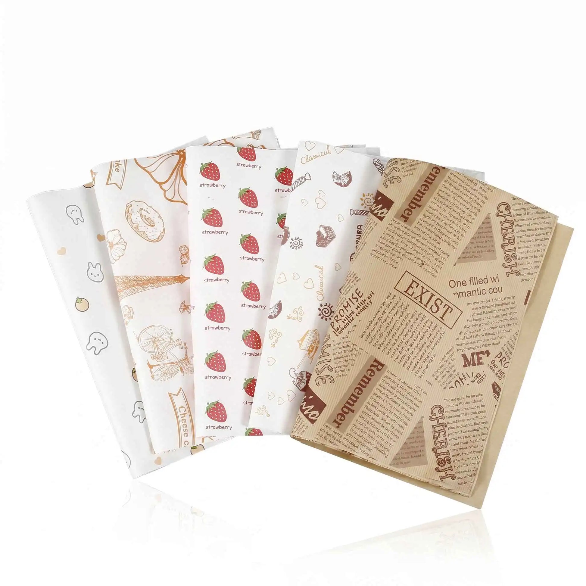 Premium Newspaper Print Deli Wrap Paper Sheets - 15" x 11" Food Grade Greaseproof Basket Liners for Sandwiches, Burgers, and Bakery (100 / 300 / 500 Pack)
