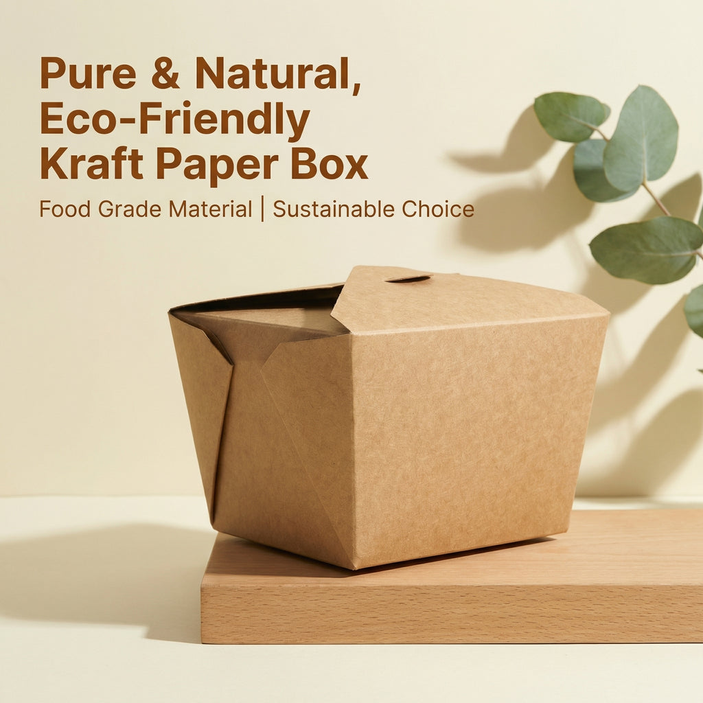 Eco-Friendly Takeout Box with Locking Lid & Reinforced Corners - Custom Printed Kraft Paper Food Container - YongFa Packaging
