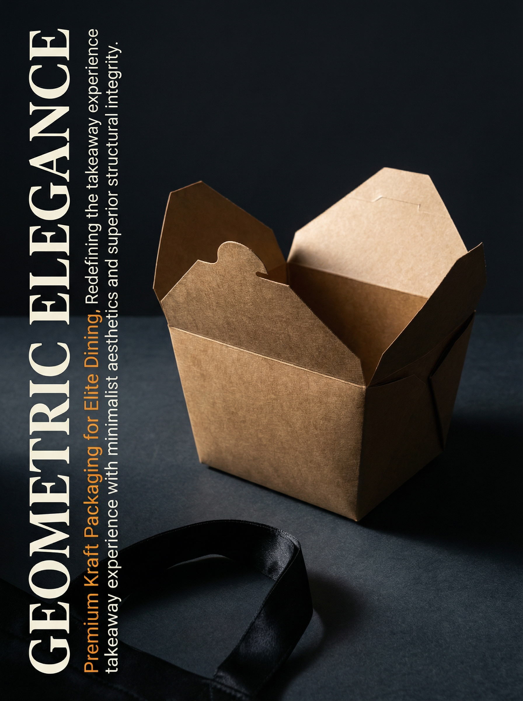 Batch of custom logo Kraft paper takeout containers from YongFa Packaging, eco-friendly branded takeout boxes for food service.