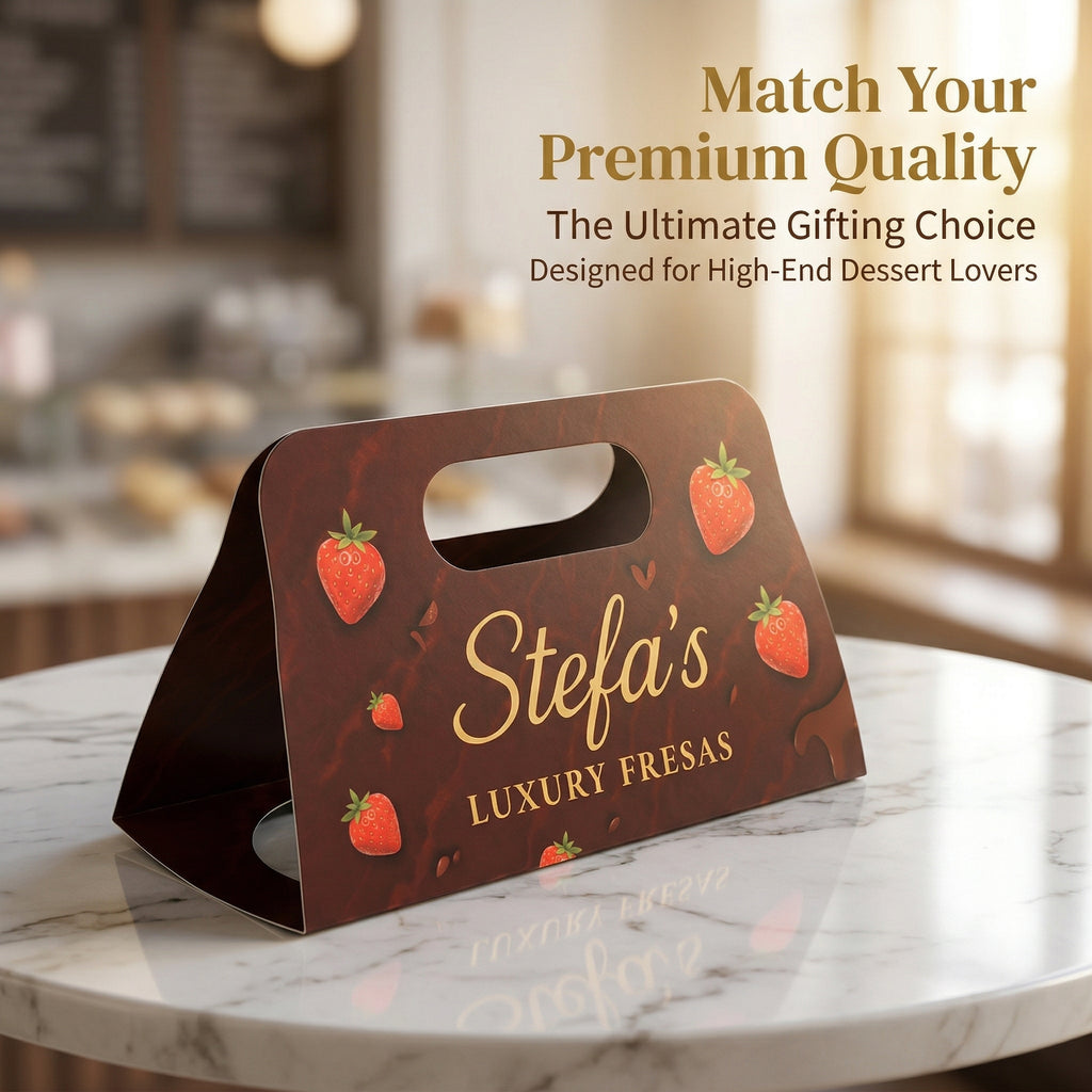 YongFa Packaging custom double-cup coffee carrier holding two paper coffee cups for takeaway beverage delivery.