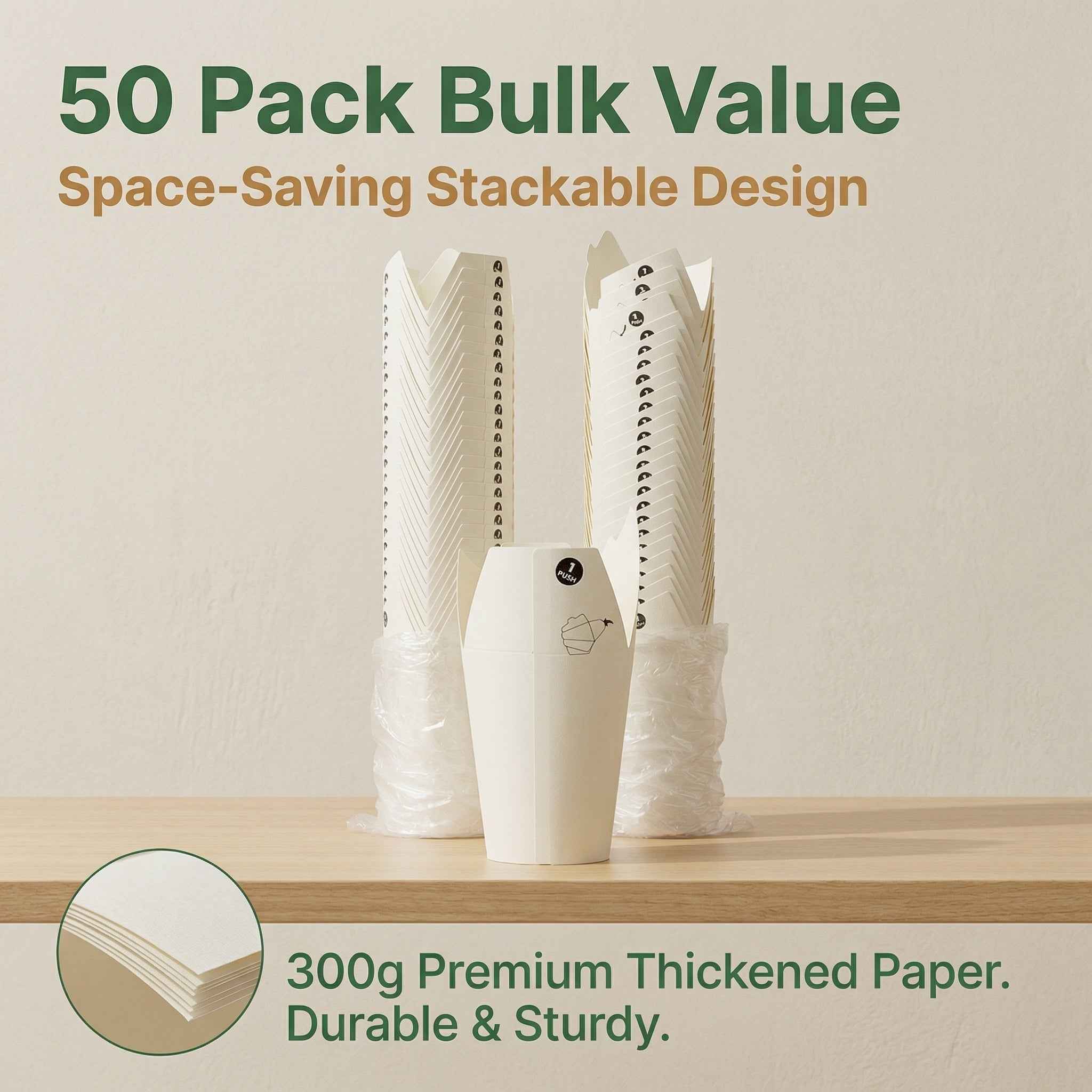 Butterfly Cup: Patented Spill-Proof Eco-Friendly Coffee Cups (50 Pack)