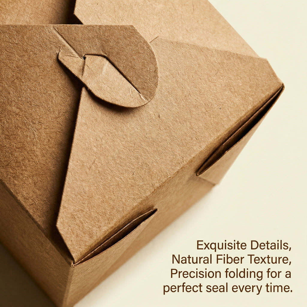 Eco-Friendly Takeout Box with Locking Lid & Reinforced Corners - Custom Printed Kraft Paper Food Container - YongFa Packaging