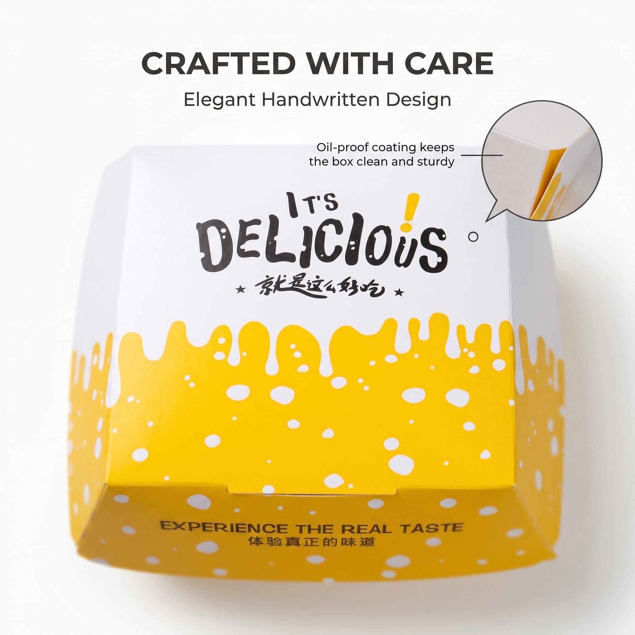 Batch of eco-friendly Yongfa hamburger boxes, disposable paper takeaway containers for restaurants, suitable for wholesale orders.