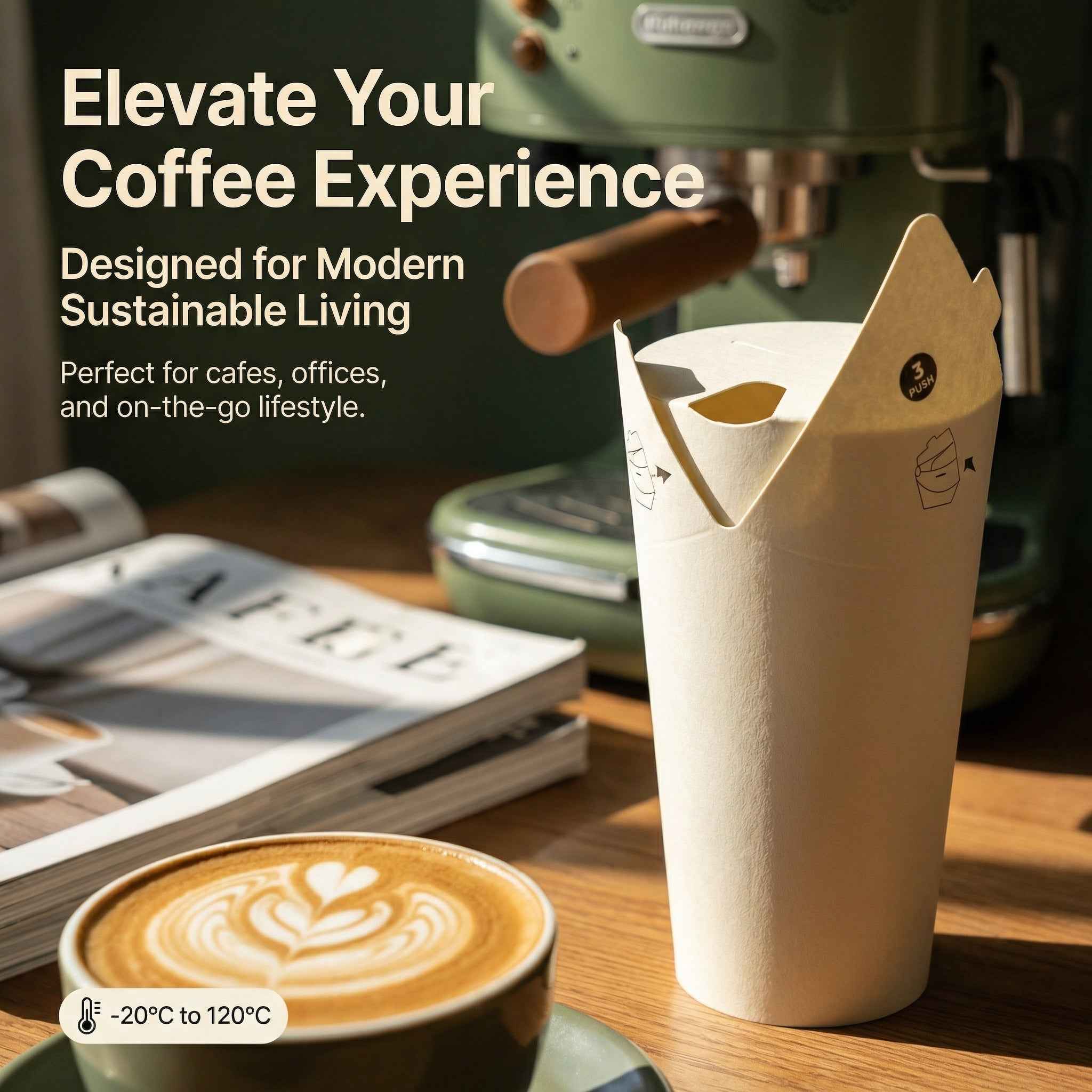 Eco-friendly lidless paper cups from Yongfa Packaging, sustainable beverage packaging for specialty cafes in Japan and Russia.
