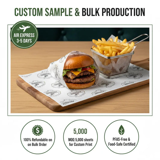Custom Printed Deli Wrap Paper | Food Grade Greaseproof Paper | Physical Sample Proofing