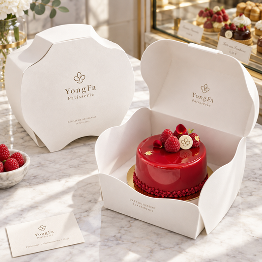 Custom dessert box with logo for premium bakery packaging