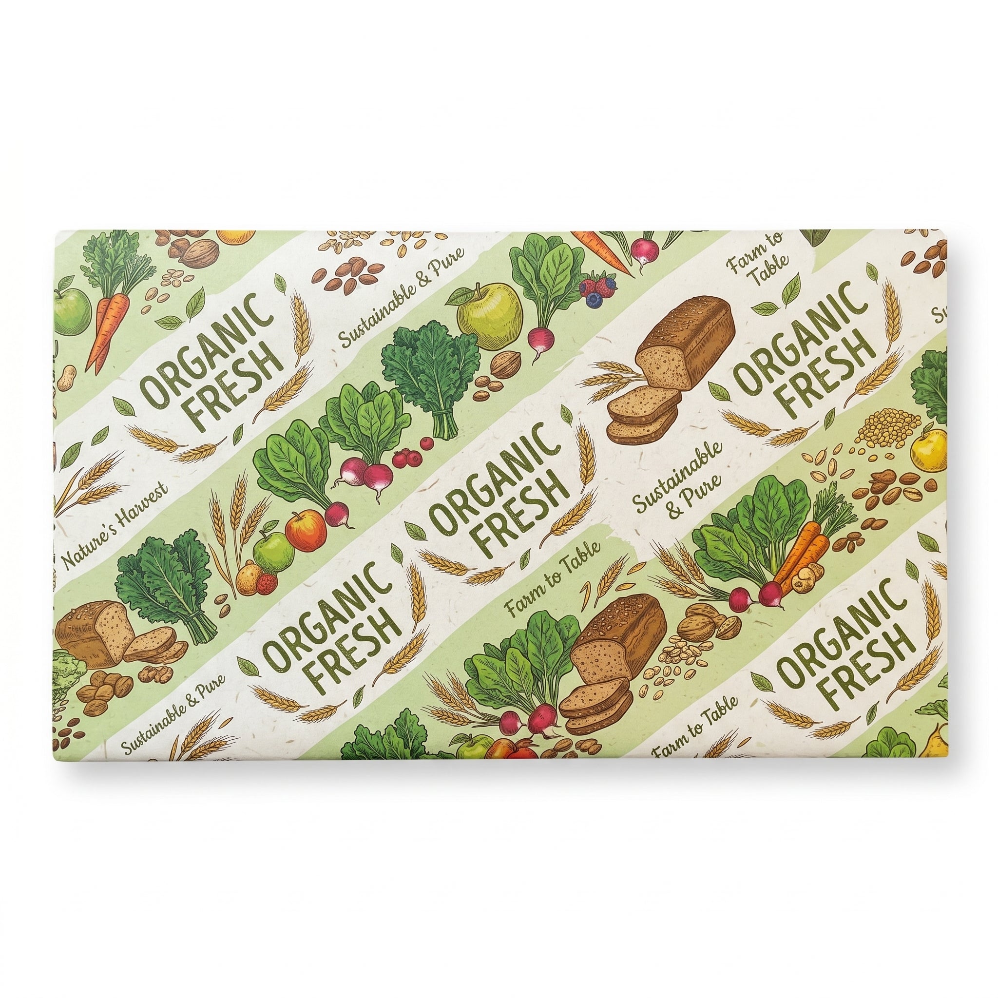 Wholesale food-grade 17gsm custom printed tissue paper by Yongfa Packaging, with colorful design, folded for display.