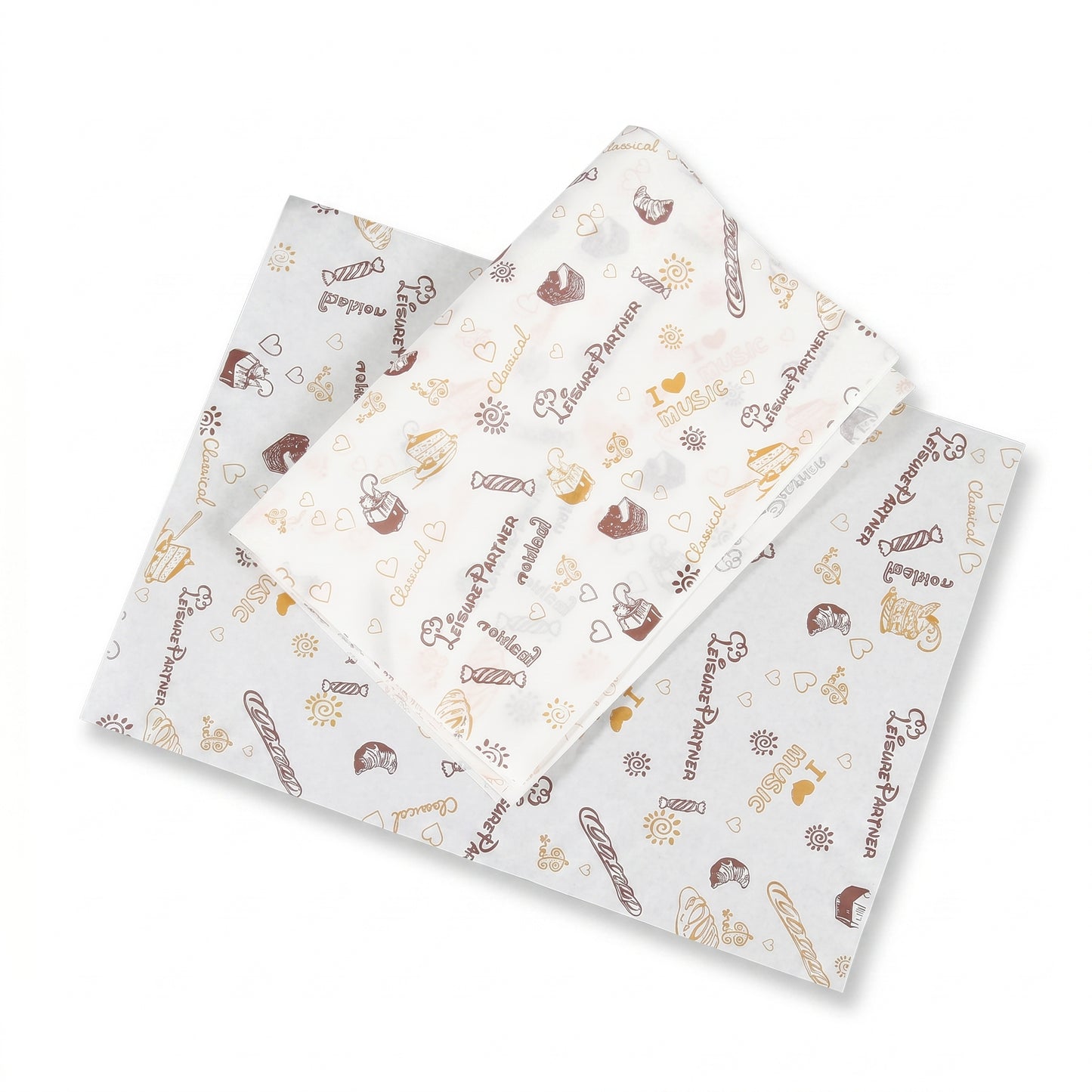 Food grade deli wrap paper sheets from YongFa Packaging, 15x11 inches, greaseproof basket liners for food packaging.
