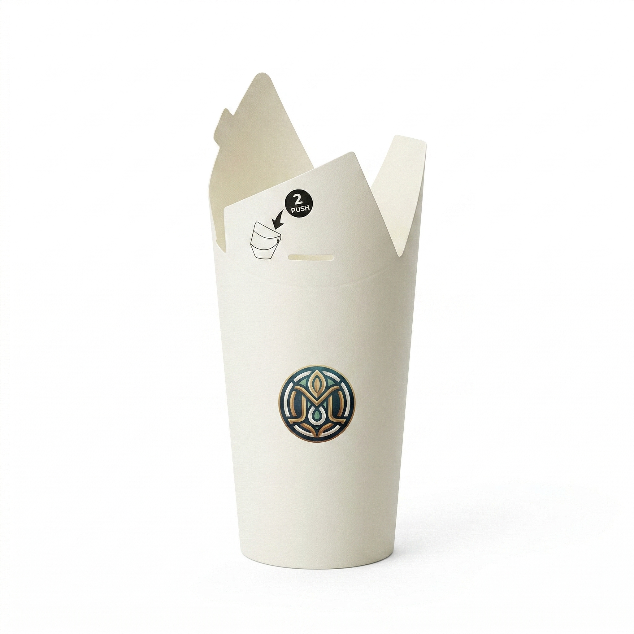 Custom Logo Butterfly Cup – Lid-Free Eco Paper Cups | MOQ 5,000 pcs | 8oz / 12oz / 16oz